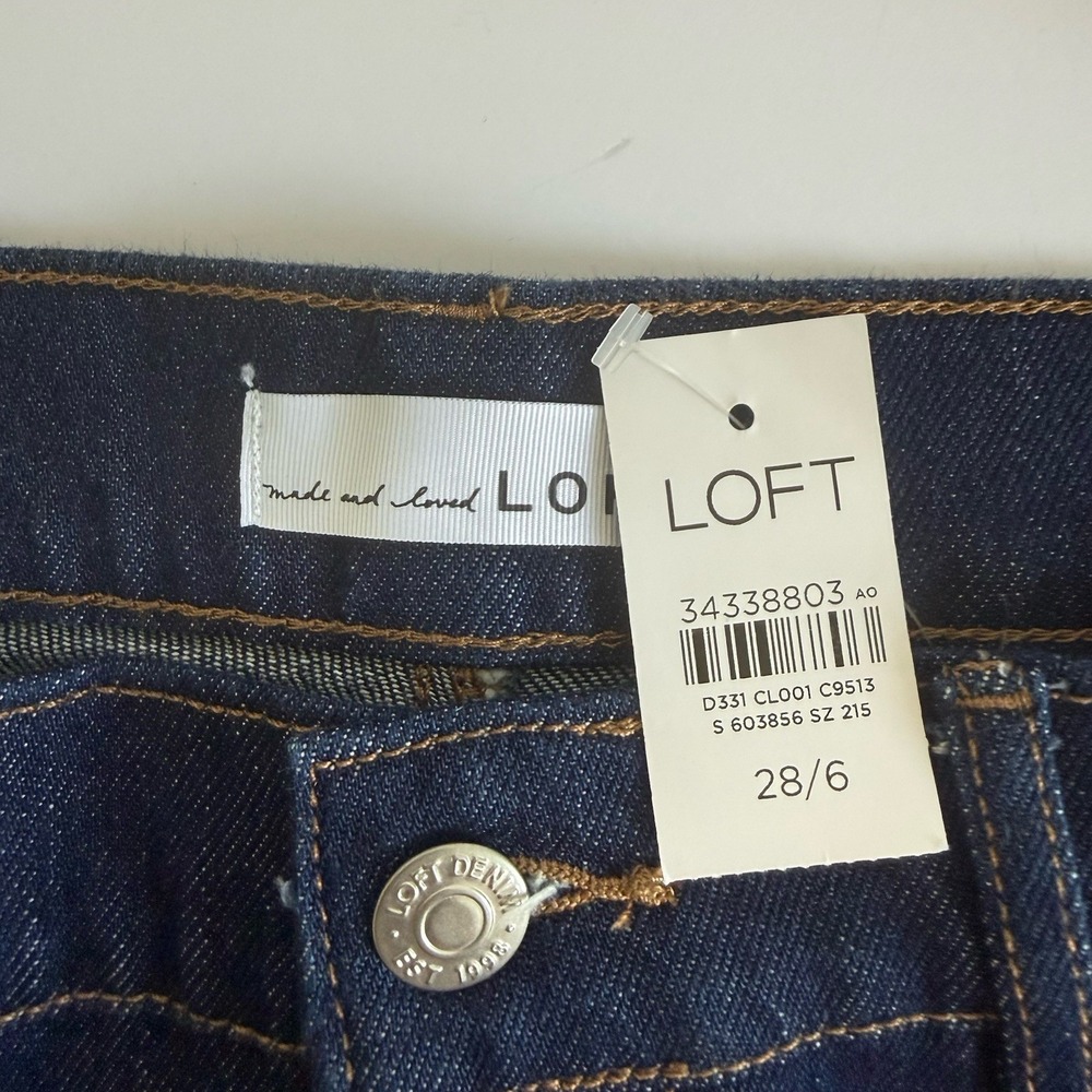 Ann Taylor LOFT NWT Size 28/6 Wide Leg High Rise Jeans Pockets Stretch Dressy - Picture 3 of 9